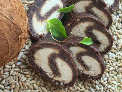 Шоколадный рулет с кокосом